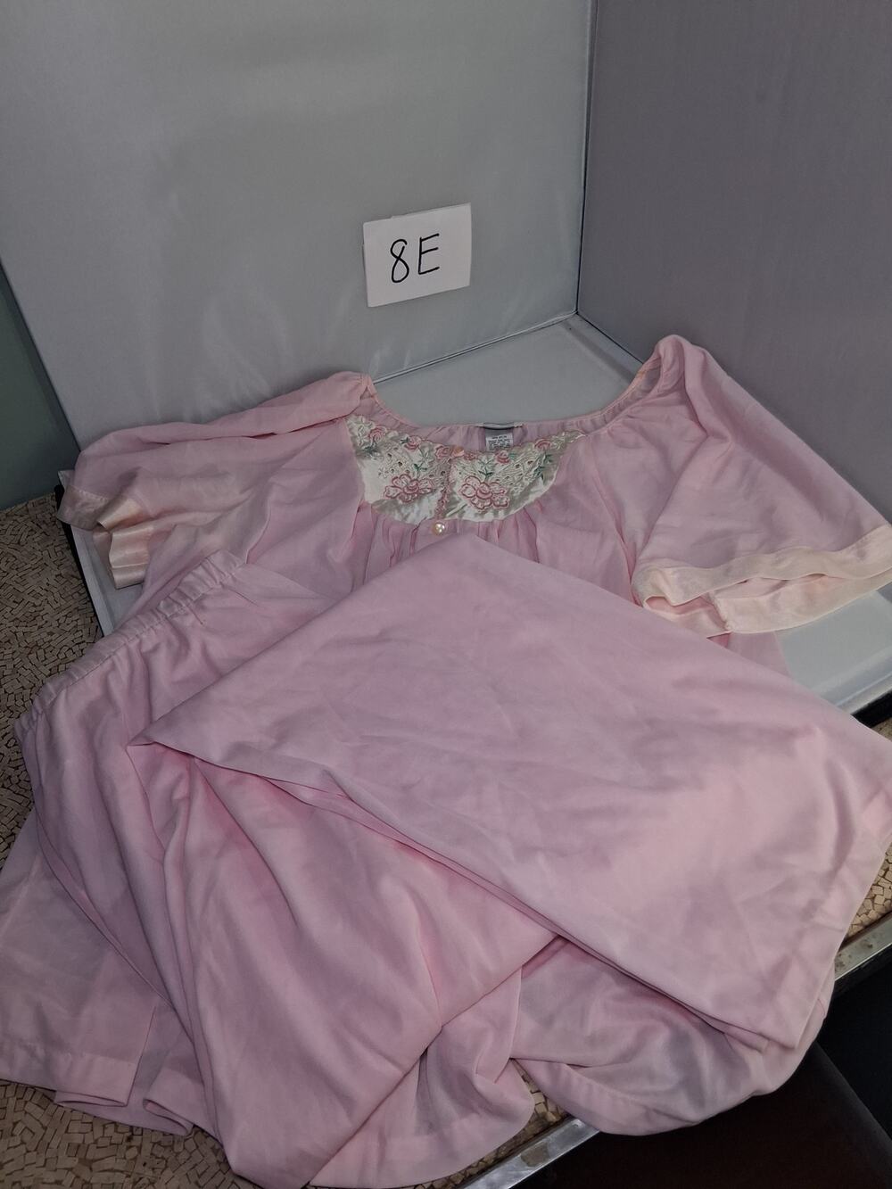 Vintage Pajama Set Grandmacore Pink Sheer Kelly Reed Size Large